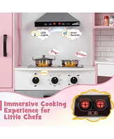 Corner Kids Play Kitchen with Washing Machine and Ice Maker Gift for Boys Girls