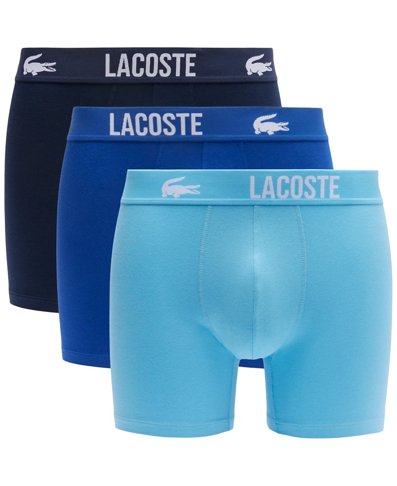 Lacoste Men's 3-Pk. Regular-Fit Stretch Logo-Waistband 5" Boxer Briefs