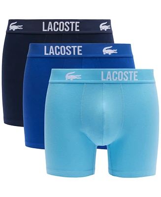 Lacoste Men's 3-Pk. Regular-Fit Stretch Logo-Waistband 5" Boxer Briefs