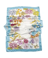 Bouquet - Long Satin Silk Scarf for Women