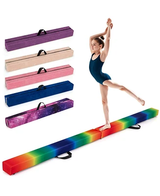 7 Feet Folding Portable Floor Balance Beam with Handles for Gymnasts