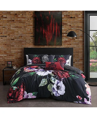 Bebejan Moody Painting Bedding 100% Cotton Sateen 5 Piece Queen Size Reversible Comforter Set