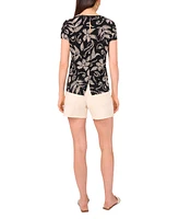 Vince Camuto Women's Printed Keyhole Top