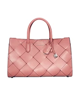 Michael Kors Scarlett Medium Woven Leather East West Satchel