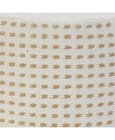 Jute Round Geometric Pouf Ottoman for Living Room and Bedroom