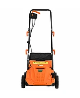 13 Inch 12 Amp Electric Scarifier with Collection Bag and Removable Blades-Orange