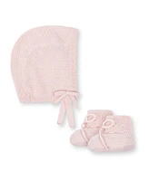 Hope & Henry Baby 5 Piece Organic Sweater Cable Cardigan, Legging, Hat, Bootie Boxed Gift Set