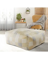 48" Cream 100% Cotton Ottoman