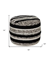 Cotton Pouf Ottoman for Living Room Seating and Decorative Accent