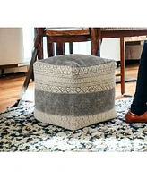 Cotton Pouf Ottoman for Extra Seating and Comfortable Footrest
