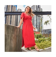 Estelle Artemis Satin Midi Dress