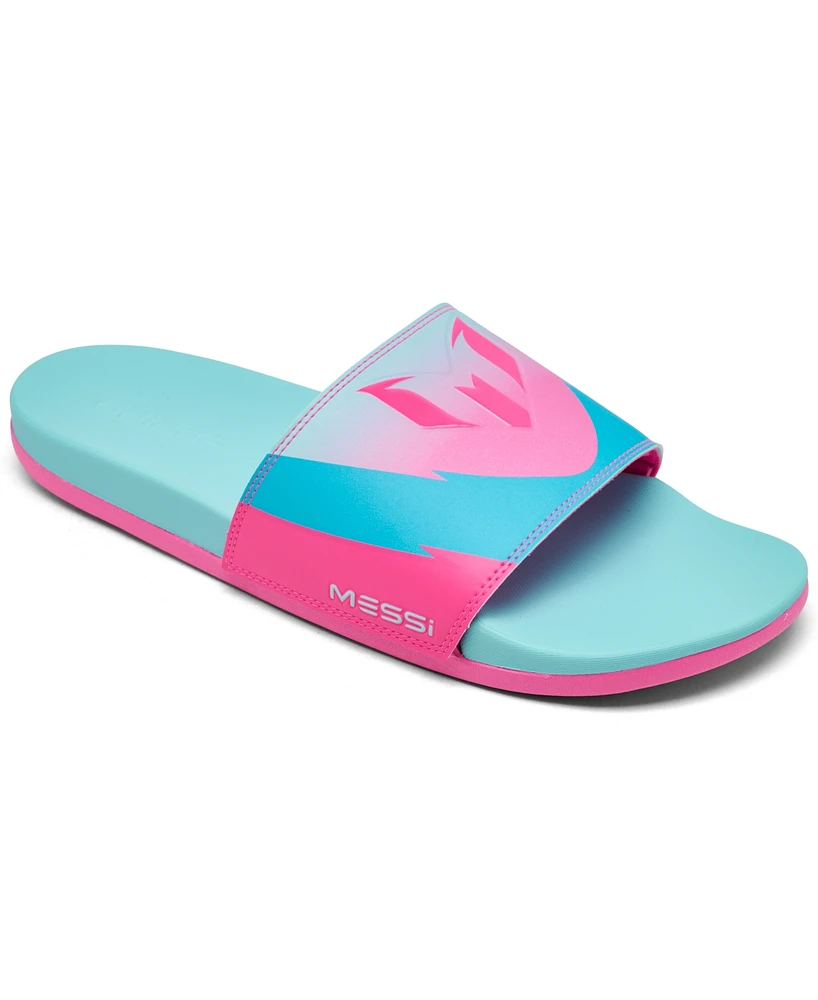 Adidas Men's Adilette Comfort Messi Slide Sandals from Finish Line