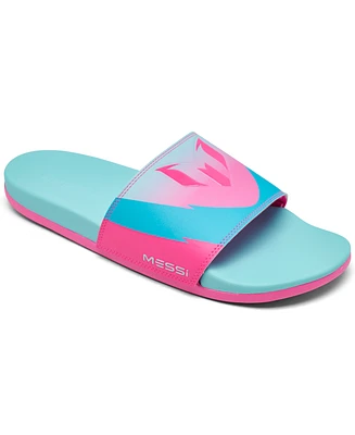 Adidas Men's Adilette Comfort Messi Slide Sandals from Finish Line