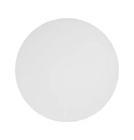 Compact 35" Dining Table – Elegant White and Gold Design with Steel Pedestal Support