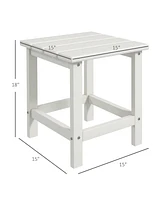 Outsunny 15" Adirondack Patio Side Table, Hdpe,