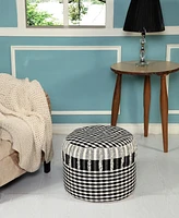 18; Black 100% Cotton Ottoman