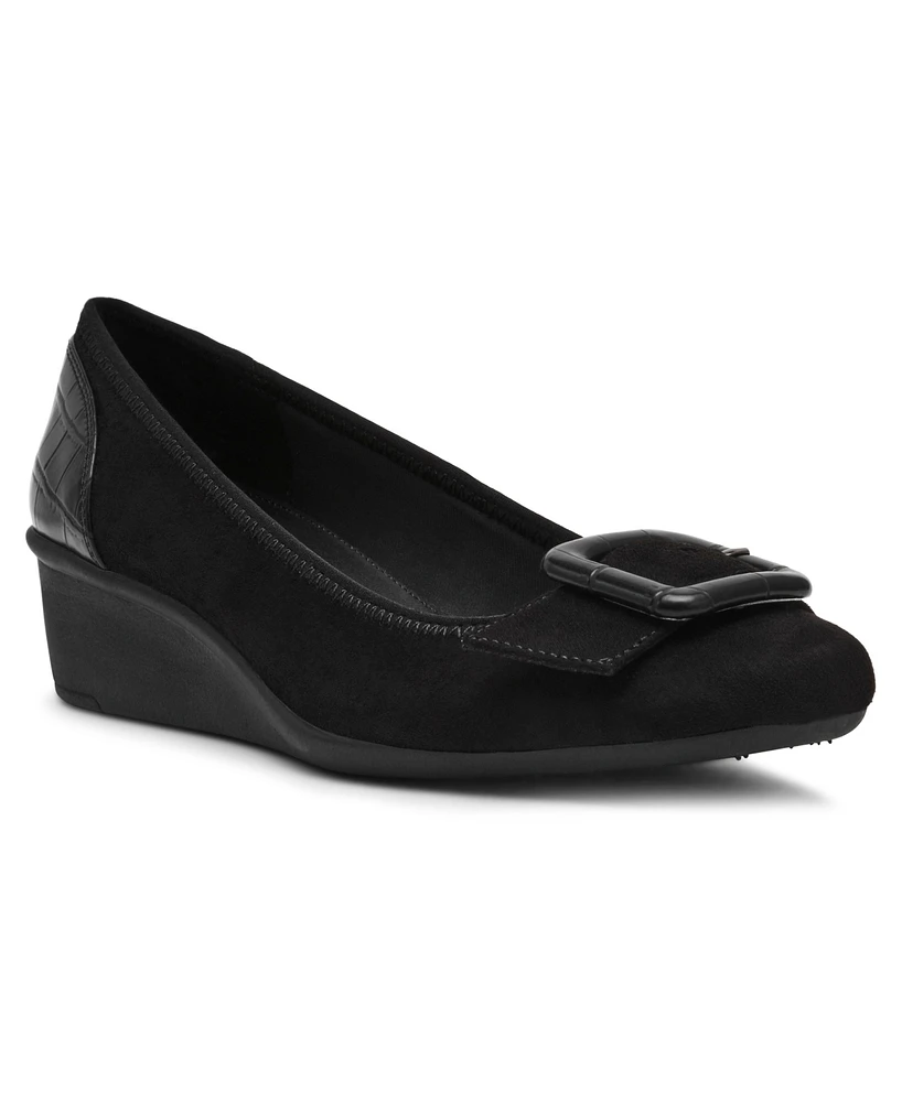 Anne Klein Women's Wyatt Buckle Wedge Pumps