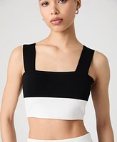French Connection Women's Sleeveless Bodycon Colorblock Knit Top