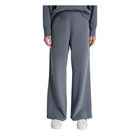 Dkny Women's Embroidered Logo Pull On Wide Leg Pants