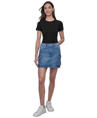 Dkny Jeans Women's Denim Cargo Mini Skirt - KYK
