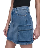 Dkny Jeans Women's Denim Cargo Mini Skirt - KYK