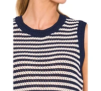 CeCe Women's Striped Shell Sweater