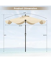 9 Ft Patio Umbrella with Crank Handle and Push Button Tilt