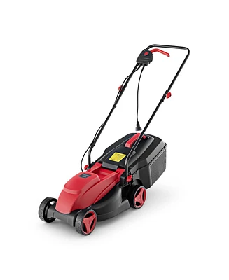 10 Amp 13 Inch Electric Corded Lawn Mower with Collection Box-Red