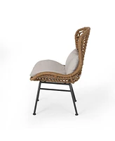 Set of 2 Wicker Chairs with Cushion Outdoor Dining Chairs