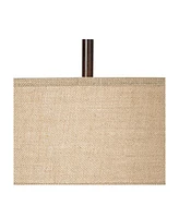 Tremont Mid Century Modern Industrial Table Lamps 31.5" Tall Set of 2 Rich Bronze Iron Burlap Fabric Drum Shade for Living Room Bedroom House Bed