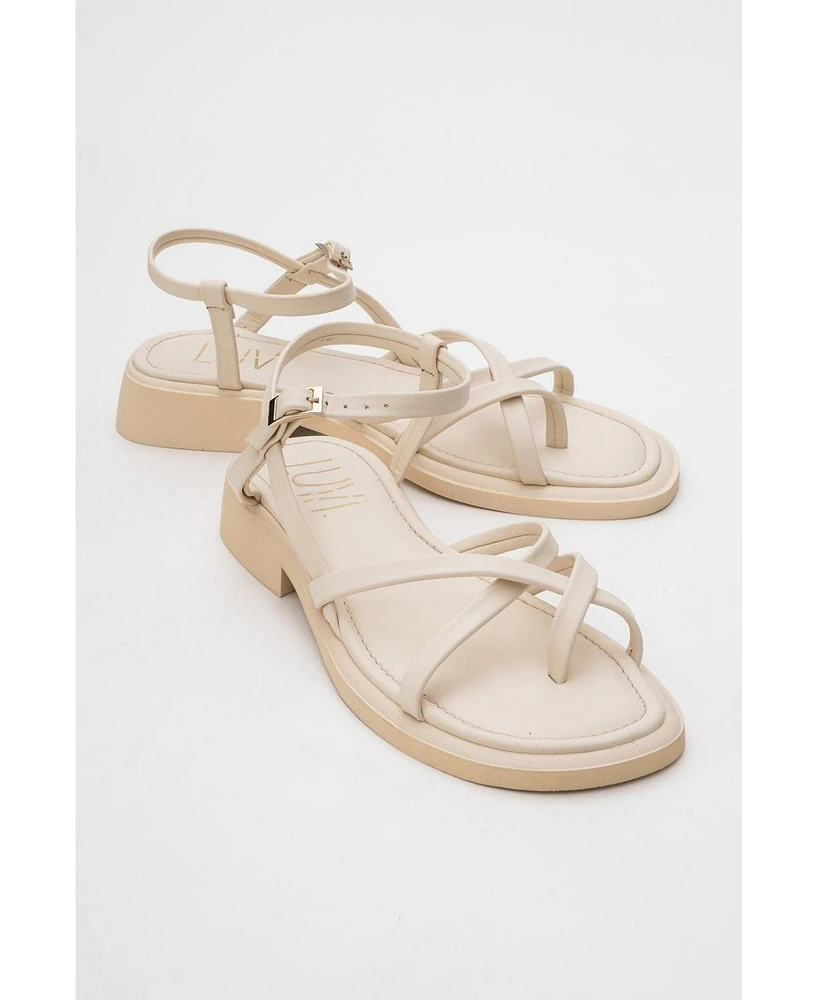 Antas Strappy Leather Flat Sandals (Women)