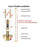 Yescom 11 Ft Spinning Static Dancing Pole Kit w/ Extensions Fitness Dance Exercise Gold