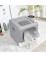 Bingopaw Cats Litter Box Detachable Top & Slide-Out Tray With Scoop