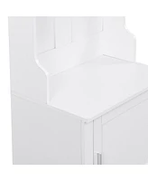 Slim Hall Tree with Cabinet & Hooks
