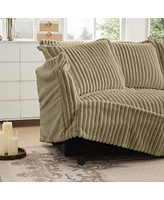 Camel Corduroy 3-Seater Slipcovered Sofa