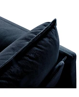 U-Shaped Sectional Sofa with Ottomans - Chenille Blue