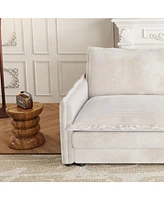 Corduroy Cloud Sofa with Footrests & Cushions