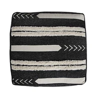 18" Black 100% Cotton Ottoman