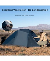 Naturehike Cloud-Up 3 Person Lightweight Backpacking Tent with Footprint - 3 Season Free Standing Dome Camping Hiking Waterproof Backpack Tents,blue