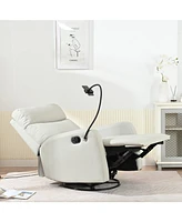 360° Swivel Rocking Recliner Chair with Padded Backrest for Nursery