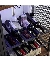 Industrial Coffee Bar Cabinet with Led Lights and Power Outlet