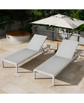 Aluminum Outdoor Chaise Lounge Set (2)