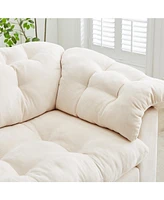 Chenille Deep Seat Sofa - Fluffy Cloud Comfort - Beige