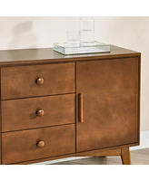 Walnut Sideboard Buffet Cabinet - Mid Century Modern