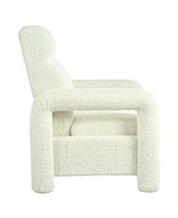 Beige Push Back Recliner with Adjustable Backrest