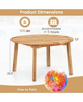 53 Inch Outdoor Acacia Wood Dining Table for 4-6 People
