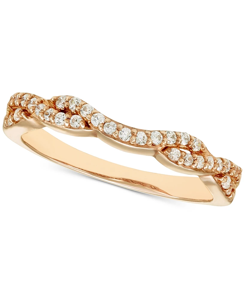Diamond Crossover Contour Band (1/5 ct. t.w.) in 14k Rose Gold
