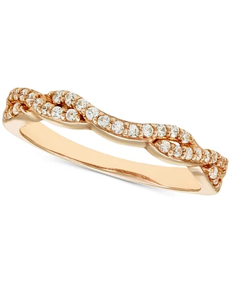 Diamond Crossover Contour Band (1/5 ct. t.w.) in 14k Rose Gold