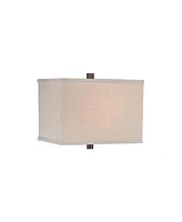 Tahoe Small Rustic Traditional Style Table Lamps 26" High Set of 2 Natural Stale Open Base Rectangular Box Shade for Living Room Bedroom House Be
