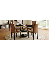 47" Round Dining Table Set with 4 Chairs & Storage